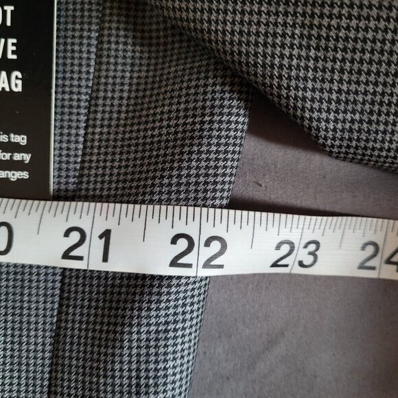 Express Mens 100% Wool Gray Blazer sz 44L Classic Houndstooth 2 Button Front Nwt - Picture 5 of 11